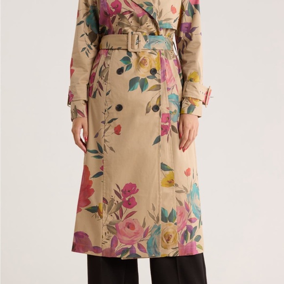 Avec Les Filles Floral Trench Coat - Picture 8 of 8